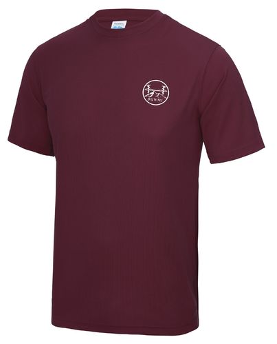 BUWMS Men's Burgundy Tech T-Shirt