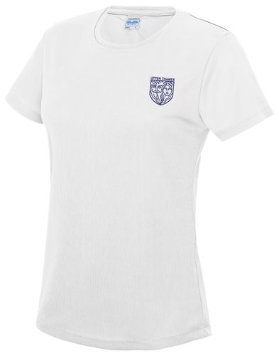UTRC Women's White Embroidered Tech T-Shirt