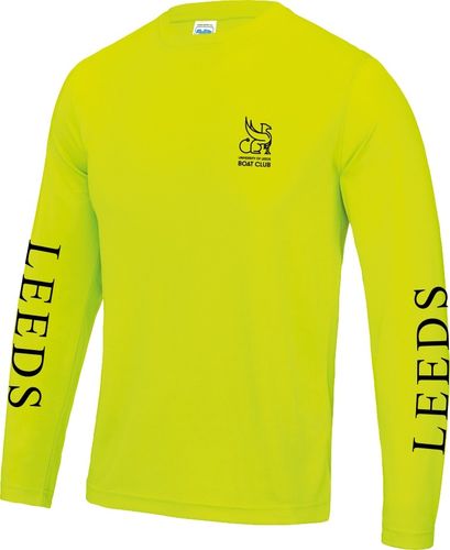 Leeds University BC Men's Hi-Vis Yellow Long Sleeved Cool T