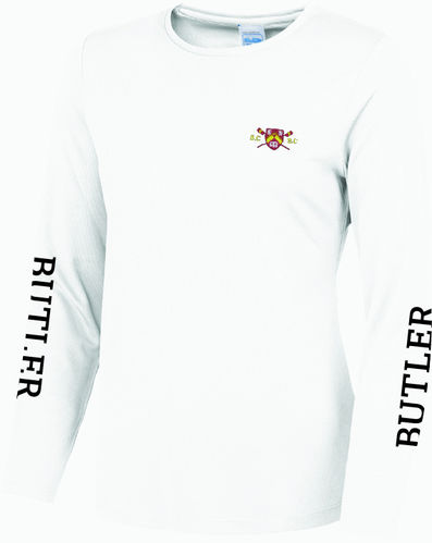 Butler College BC Women's White Long Sleeved Cool T